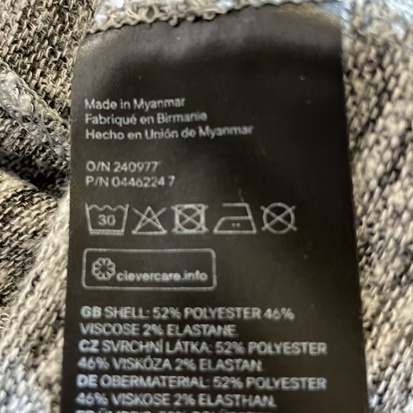 Divided H&M Black and White Open Front Long Sleeve Knit Sweater Size Large - Picture 8 of 9